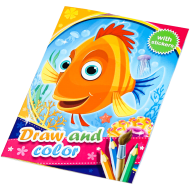 Carte de colorat animale copii 3-6 ani cu stickere 12 pagini Adison